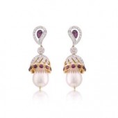 Designer Earrings with Certified Diamonds in 18k Yellow Gold - ER0984P